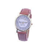 'BECAUSE CATS' Leather Band Analog Quartz Vogue Wrist Watches - meowoholics