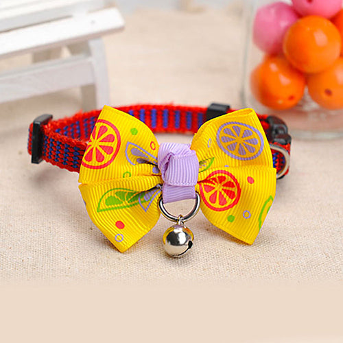 Cat Pet Cute Bow Tie with Bell Necktie Collar Adjustable Band - meowoholics