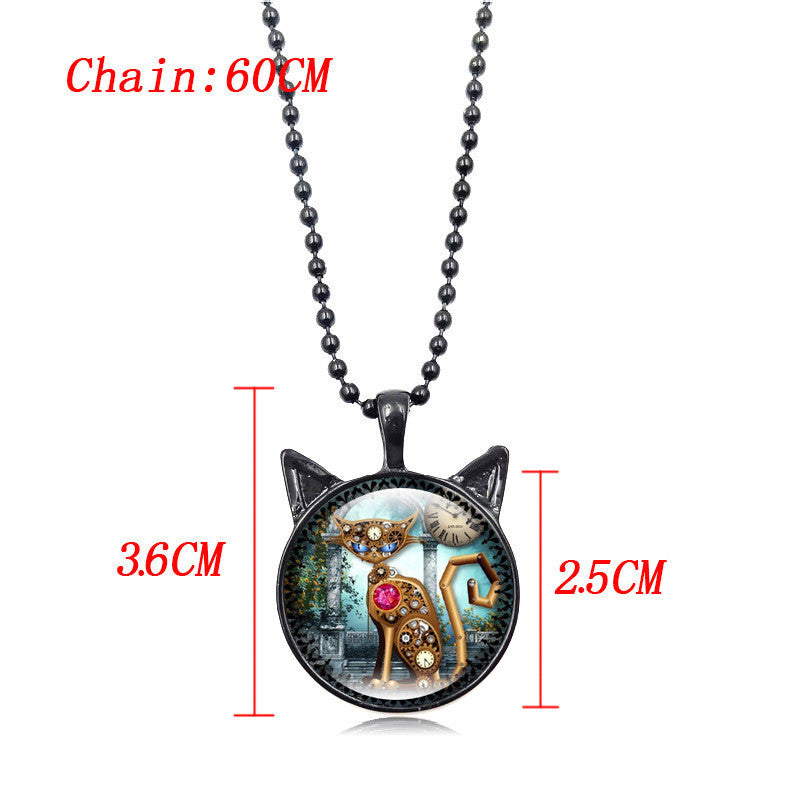 Cute Mechanical Cat Art Picture Pendant - meowoholics