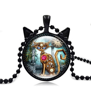 Cute Mechanical Cat Art Picture Pendant - meowoholics