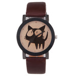 Cat Crystal Imitation Leather Quartz Wrist Watch - meowoholics