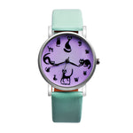 Women Cute Cat Faux Leather Analog Quartz Watch - meowoholics