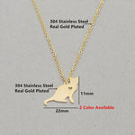 Cat Lover Necklace Stainless Steel Gold Silver Color - meowoholics