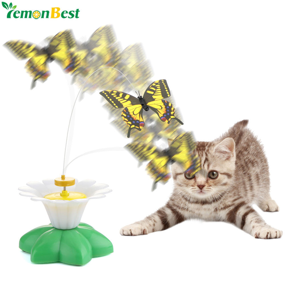 Cute Pet Cat Electric Interactive Rotating Butterfly Toy - meowoholics