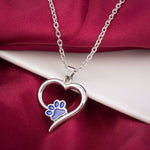 Heart Shape Pendent With Cat Paw - meowoholics