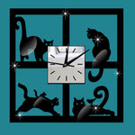 3D Wall Clock With 4 Cats Designs IN One - meowoholics