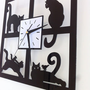 3D Wall Clock With 4 Cats Designs IN One - meowoholics