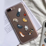 Ultra Thin Soft TPU Clear Cases With Cats For iPhone X, 6, 6plus, 7, 7plus, 8, 8plus - meowoholics