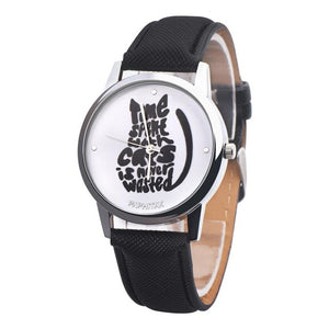 "Time Spent With Cats Is Never Wasted' Quarts Watch For Women - meowoholics