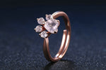 Cute Cat Paw Rose Gold Adjustable Rings For Women - meowoholics