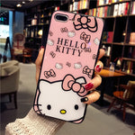 Hello Kitty Glass Back Case + Tempered Glass for Apple iPhone X, 6, 6plus, 7, 7plus, 8, 8plus - meowoholics