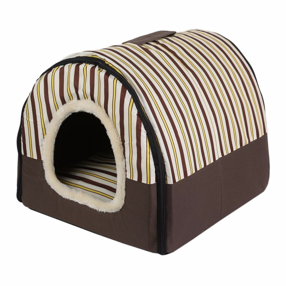 Portable Foldable Cat House with Mat Kennel Nest - meowoholics