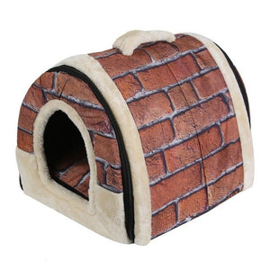 Portable Foldable Cat House with Mat Kennel Nest - meowoholics