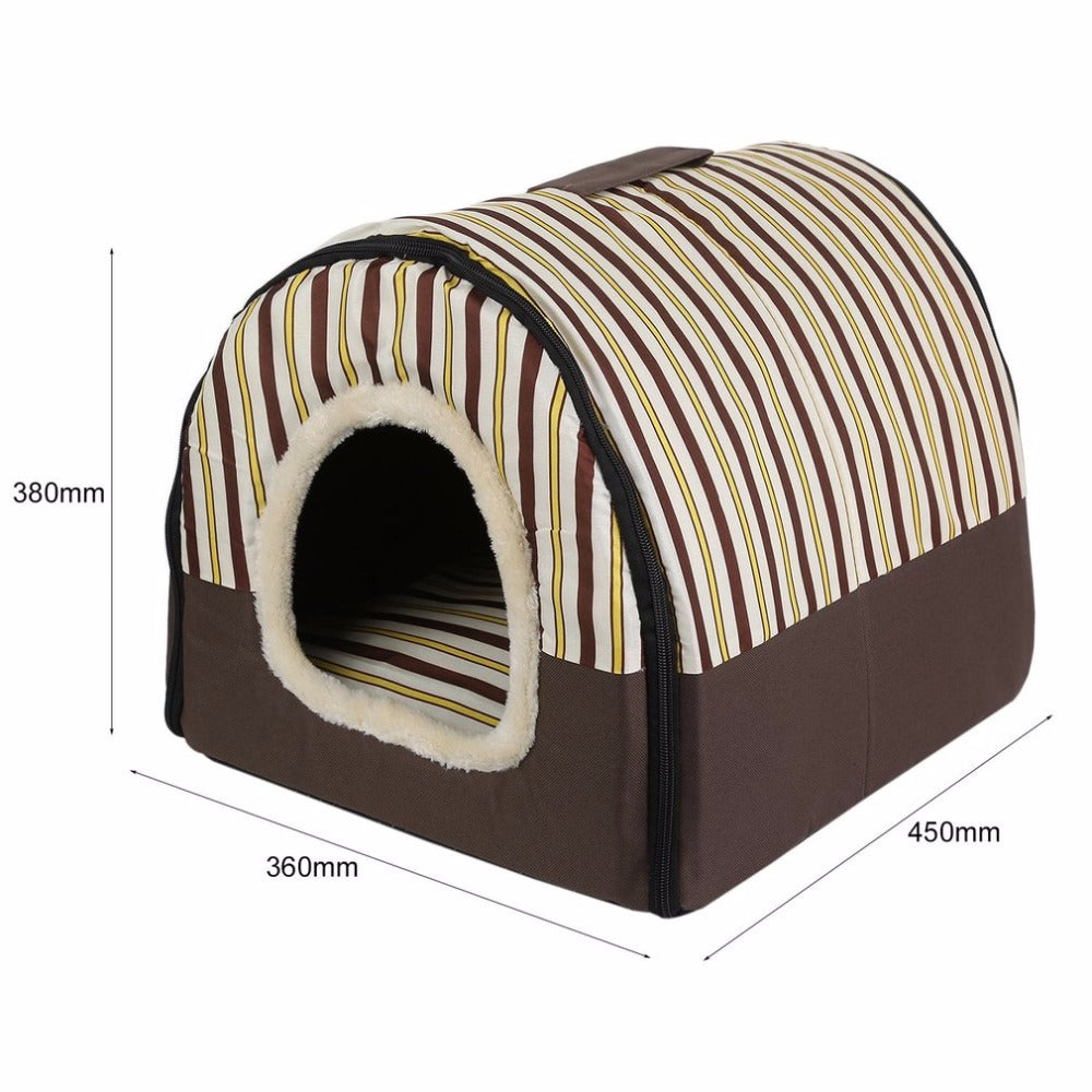 Portable Foldable Cat House with Mat Kennel Nest - meowoholics