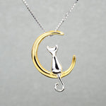 Moon Cat Vintage Necklace Pendant Jewelry - meowoholics