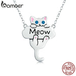 Cute Cat Dangle Pendant Necklaces for Women - meowoholics