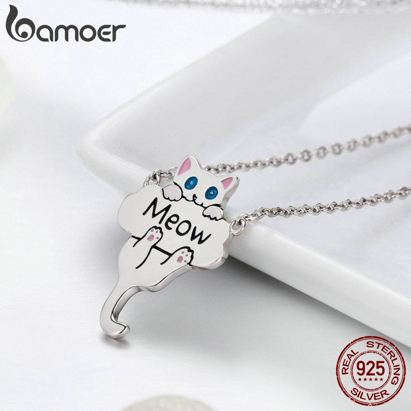 Cute Cat Dangle Pendant Necklaces for Women - meowoholics