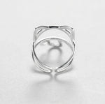 Silver Hollow Cute Cat Ring For Women - meowoholics