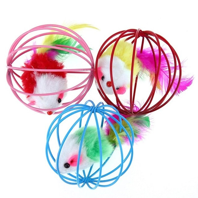 Lovely Ball Mouse Toys for Cats With Feather - meowoholics