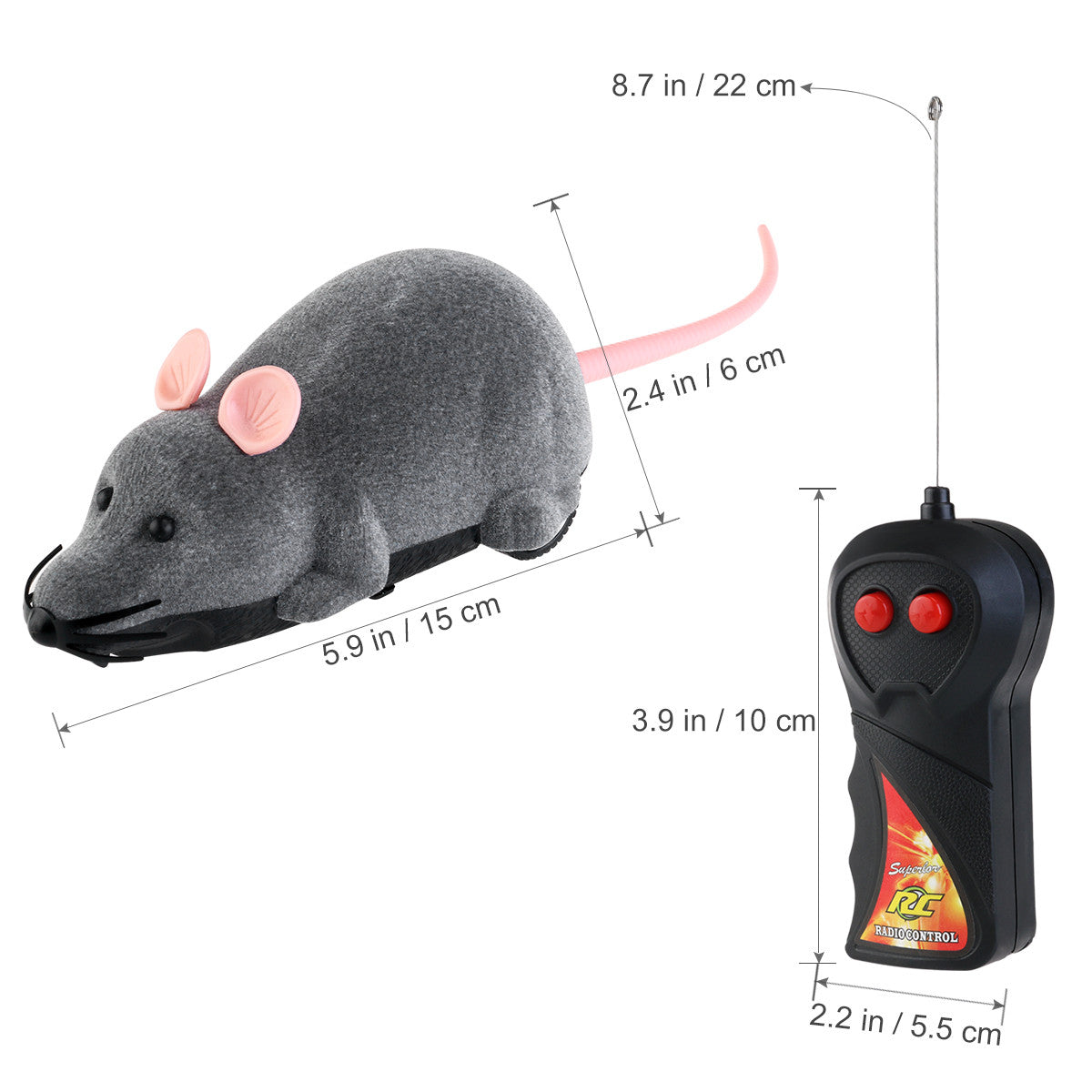 Remote Control Simulation Plush Mouse Toy For Cats - meowoholics