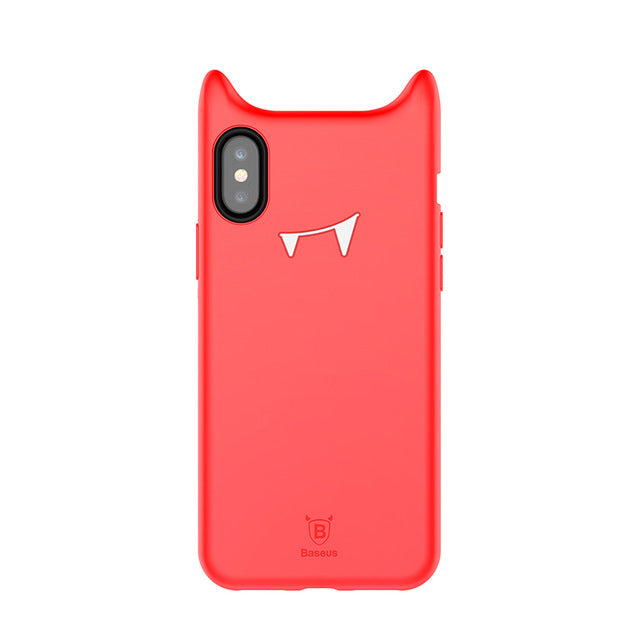 Baseus Case Cute Cat Back Cover For iPhone X - meowoholics