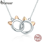 Silver Pet Cat Handcuffs Pendant Necklaces For Women - meowoholics