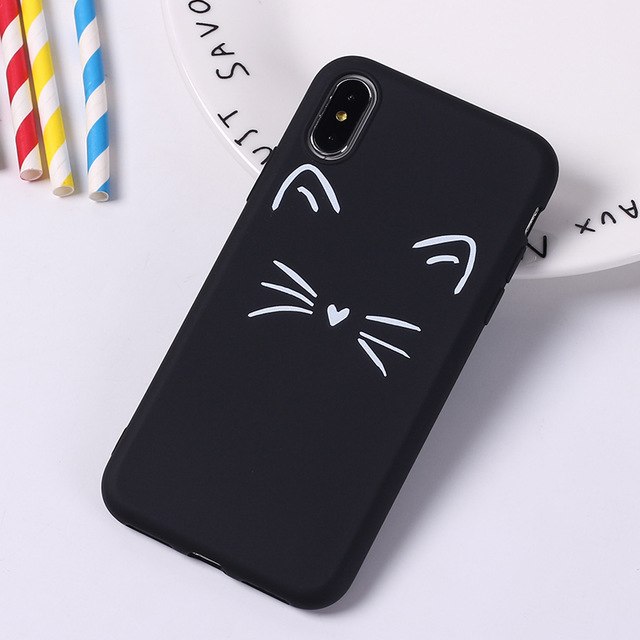 Cute Cartoon Cat Emoji Soft Silicon Printed iPhone Cases For 6, 6plus, 7, 7plus, 8, 8plus, X - meowoholics