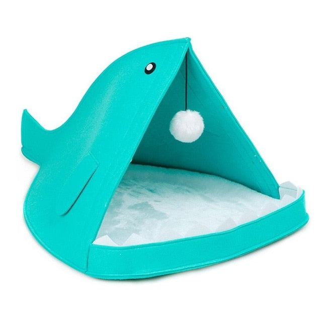 Cute Whale Shape Comfortable Cats Bed Breathable - meowoholics