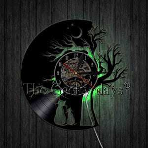 Cat 3D Decorative Art Wall Clock With LED For Light Effect - meowoholics