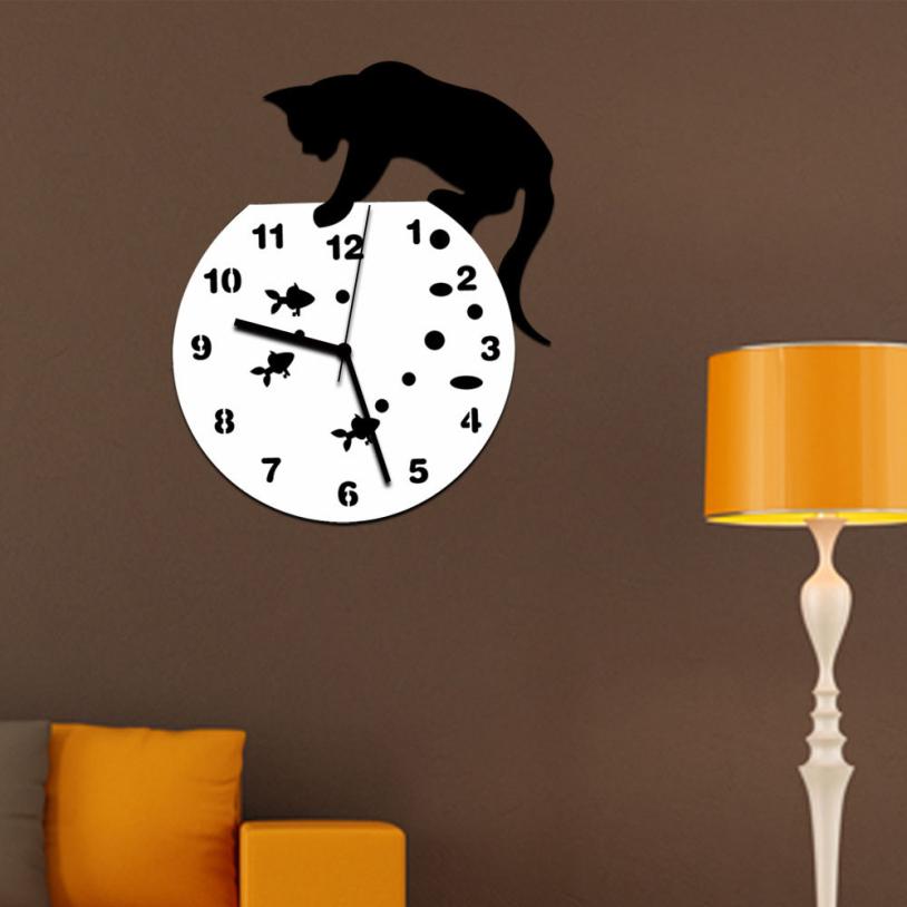 Cute Wall Clock with A Cat Design - meowoholics